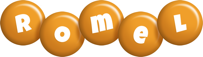 Romel candy-orange logo