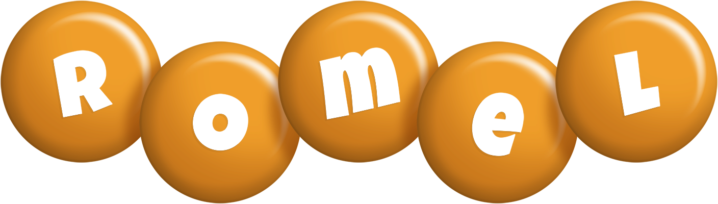 Romel candy-orange logo