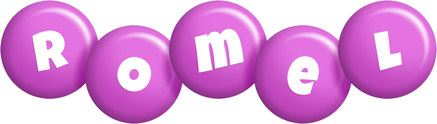 Romel candy-purple logo