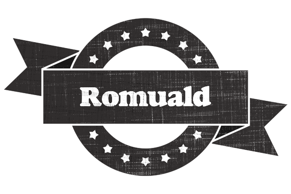 Romuald grunge logo
