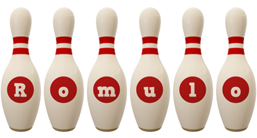 Romulo bowling-pin logo