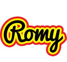 Romy flaming logo