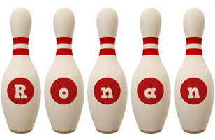 Ronan bowling-pin logo