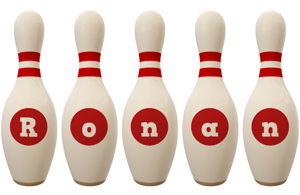 Ronan bowling-pin logo