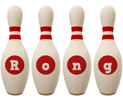 Rong bowling-pin logo