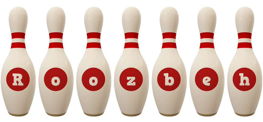 Roozbeh bowling-pin logo