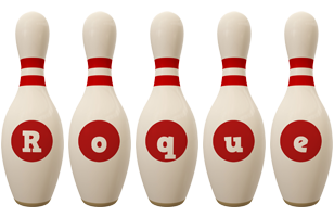 Roque bowling-pin logo