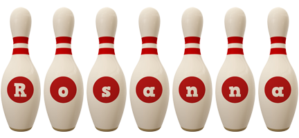 Rosanna bowling-pin logo