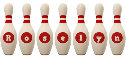 Roselyn bowling-pin logo