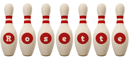 Rosette bowling-pin logo