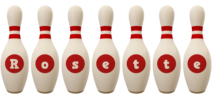 Rosette bowling-pin logo