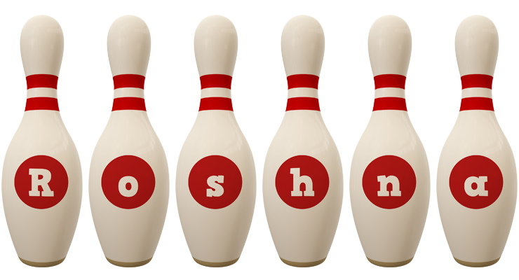 Roshna bowling-pin logo