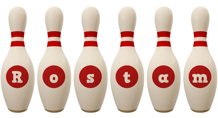 Rostam bowling-pin logo