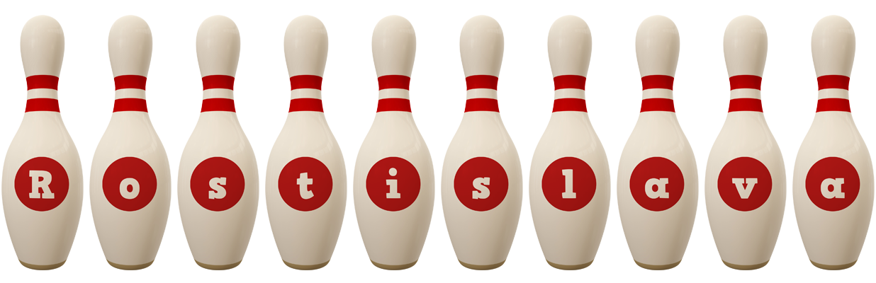 Rostislava bowling-pin logo