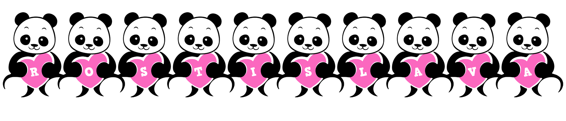 Rostislava love-panda logo