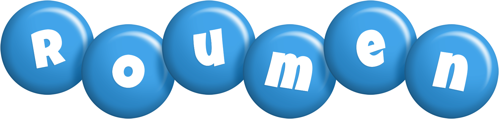 Roumen candy-blue logo