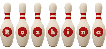 Rozhina bowling-pin logo