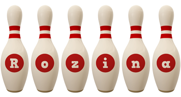 Rozina bowling-pin logo