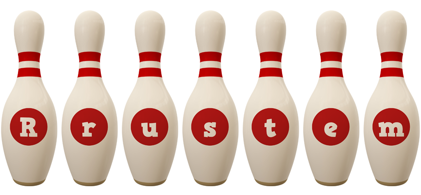 Rrustem bowling-pin logo