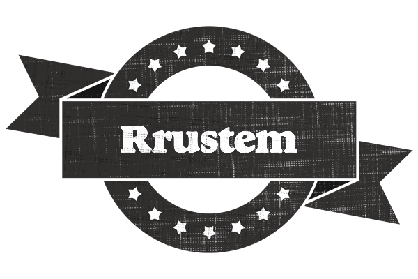 Rrustem grunge logo