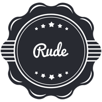 Rude badge logo