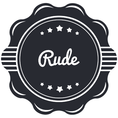 Rude badge logo