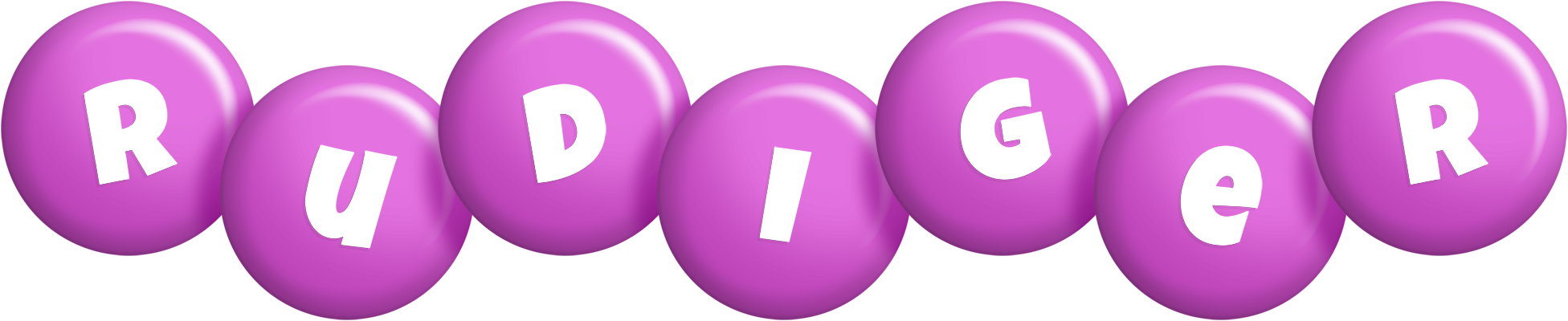 Rudiger candy-purple logo