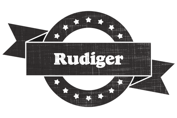 Rudiger grunge logo
