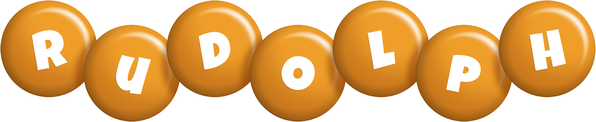 Rudolph candy-orange logo