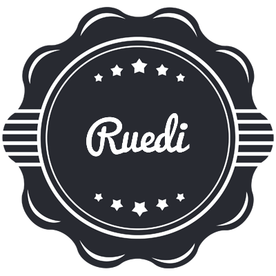 Ruedi badge logo