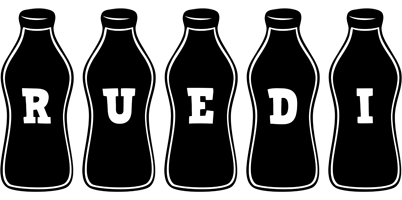 Ruedi bottle logo