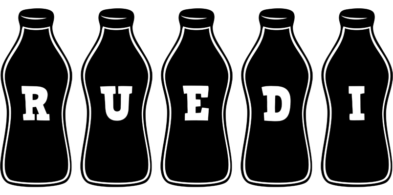 Ruedi bottle logo
