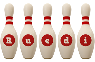 Ruedi bowling-pin logo