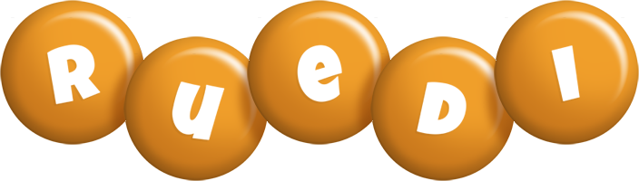 Ruedi candy-orange logo