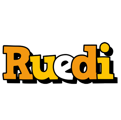 Ruedi cartoon logo