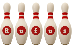 Rufus bowling-pin logo
