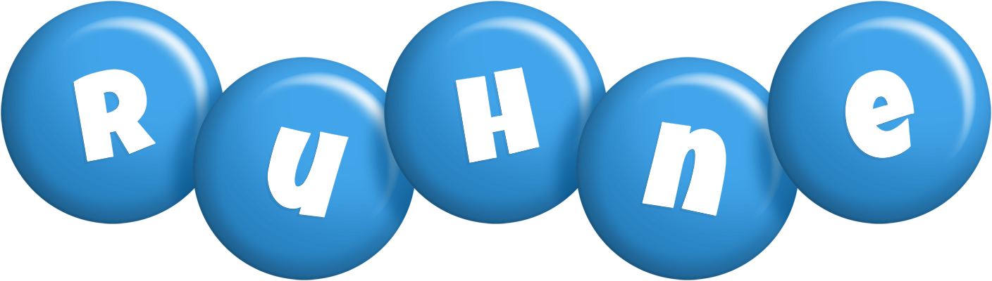 Ruhne candy-blue logo