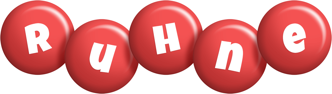 Ruhne candy-red logo