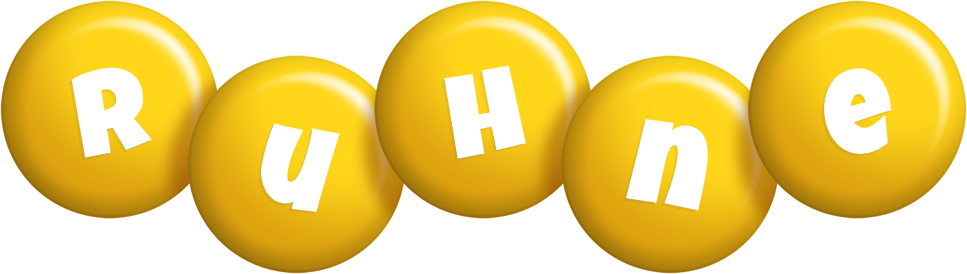 Ruhne candy-yellow logo