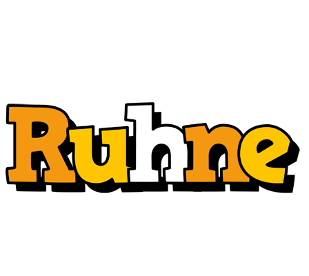 Ruhne cartoon logo