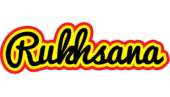 Rukhsana flaming logo