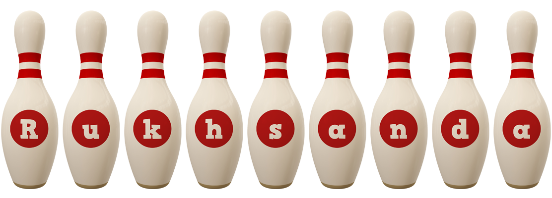 Rukhsanda bowling-pin logo