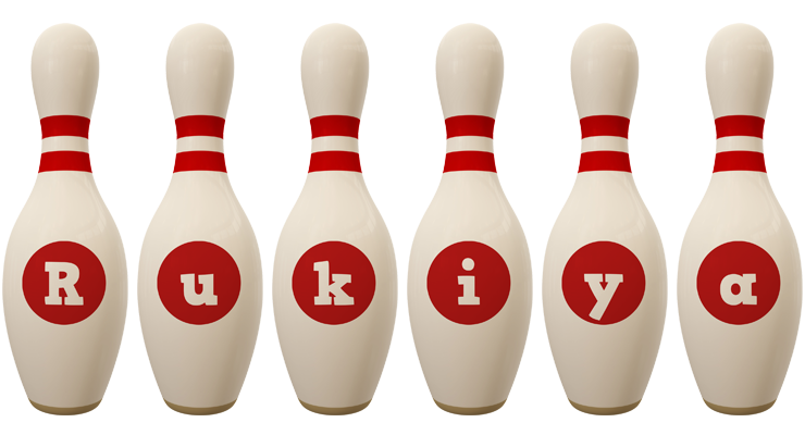 Rukiya bowling-pin logo