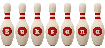 Ruksana bowling-pin logo