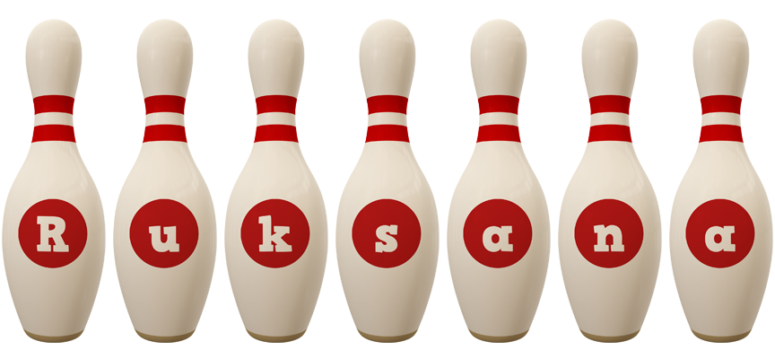 Ruksana bowling-pin logo