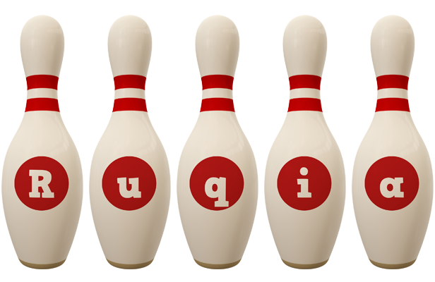 Ruqia bowling-pin logo