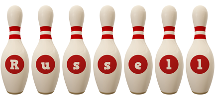 Russell bowling-pin logo