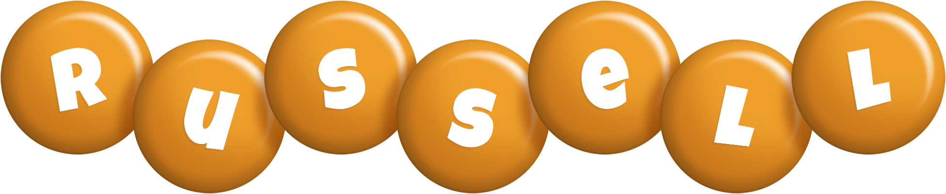 Russell candy-orange logo