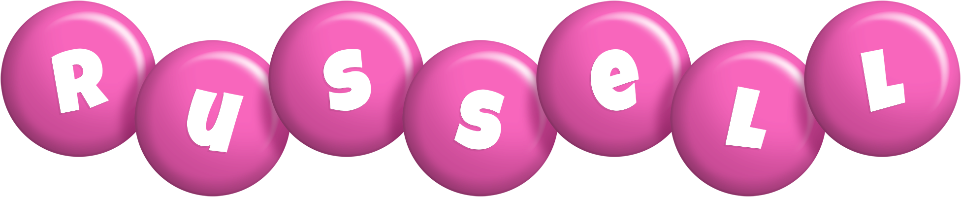 Russell candy-pink logo