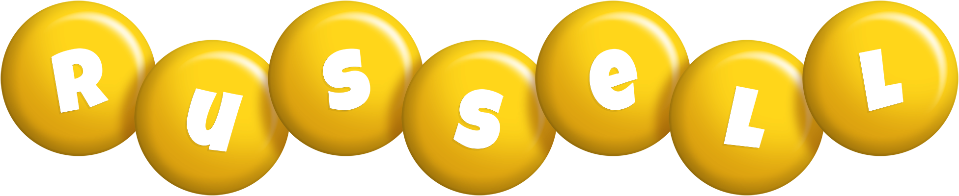 Russell candy-yellow logo